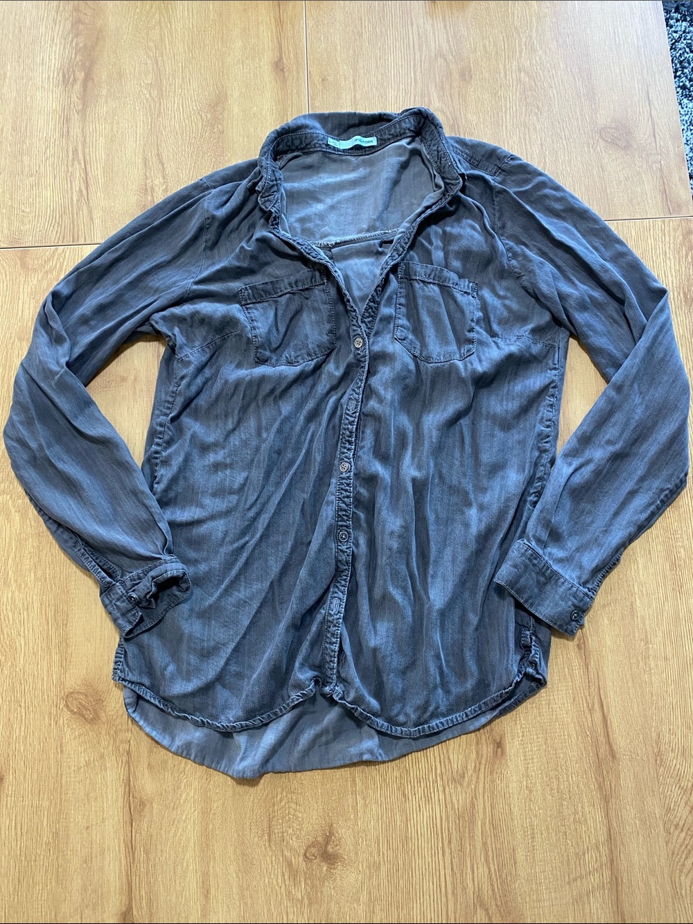 Maurices Dark Gray Button-Down Shirt